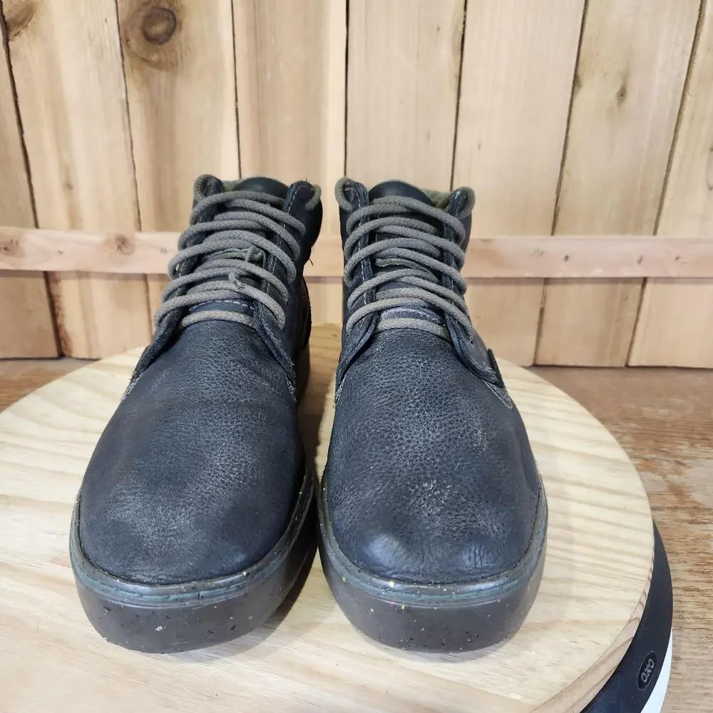 Satorisan Wanaka Chukka Boots Mens 9.5 43 Black Leather Ankle Casual Lace Up